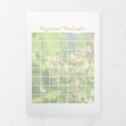 Perpetual Calendar Trifold Kaart (Cover)