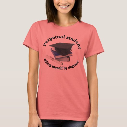 perpetual student 2 Dames Ringer shirt (Voorkant)