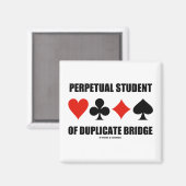 Perpetual Student of Duplicate Bridge (kaarteenhed Magneet (Voorkant / Achterkant)