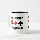 Perpetual Student of Duplicate Bridge (kaarteenhed Tweekleurige Koffiemok (Voorkant links)