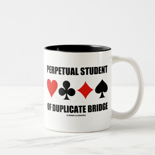 Perpetual Student of Duplicate Bridge (kaarteenhed Tweekleurige Koffiemok (Rechts)