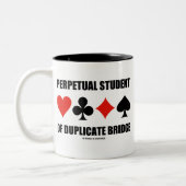 Perpetual Student of Duplicate Bridge (kaarteenhed Tweekleurige Koffiemok (Links)