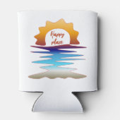 Perpetual Sun Beach "Happy Place" Line Art Blikjeskoeler (Achterkant)