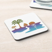 Perpetual Tropical Sunset Hard kunststof onderzett Bier Onderzetter (Linkerzijde)