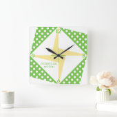 Perpetuele beweging - Groen en Perpetrocheel Vierkante Klok (Huis)