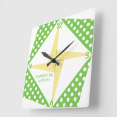 Perpetuele beweging - Groen en Perpetrocheel Vierkante Klok (Hoek)