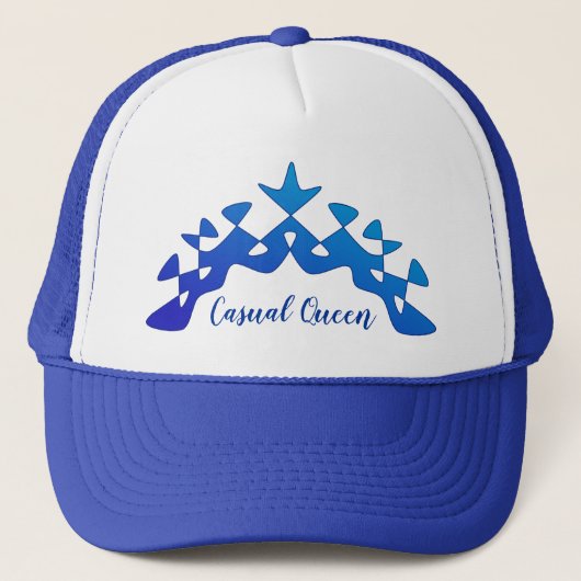 Perpetuele "Casual koningin" Blue Crown Fancy Trucker Pet (Voorkant)