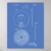 Perpetuele kalender 1925 Patent Blauwdruk Kunst Poster (Voorkant)