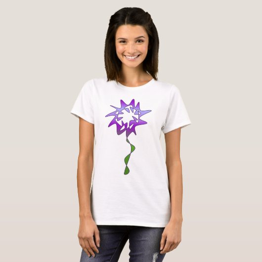 Perpetuele Paarse bloem T-shirt (Voorkant volledig)