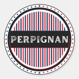 Perpignan City Pride Emblem – French Identity Ronde Sticker