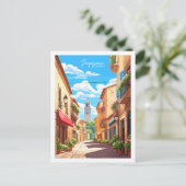 Perpignan Frankrijk vintage reisplaats illustratie Briefkaart (Staand voorkant)