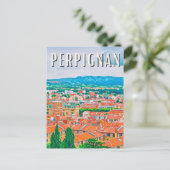 Perpignan Photo Vintage Briefkaart (Staand voorkant)