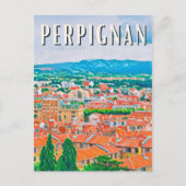 Perpignan Photo Vintage Briefkaart (Voorkant)