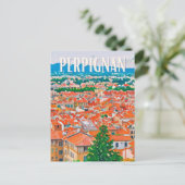 Perpignan Photo Vintage Briefkaart (Staand voorkant)