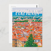 Perpignan Photo Vintage Briefkaart (Voorkant / Achterkant)