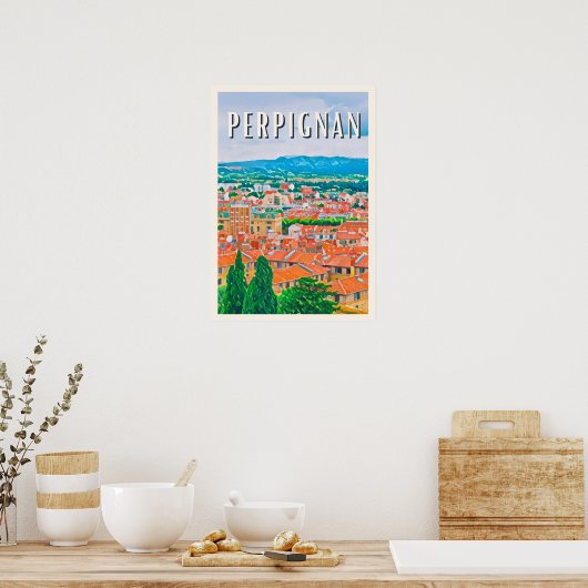 Perpignan Photo Vintage Poster (Keuken)