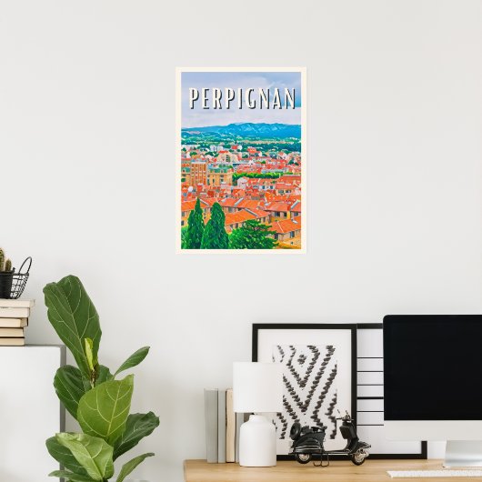 Perpignan Photo Vintage Poster (Thuiskantoor)