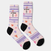 Perple- Name Number heart Socks Sokken (Rechts)