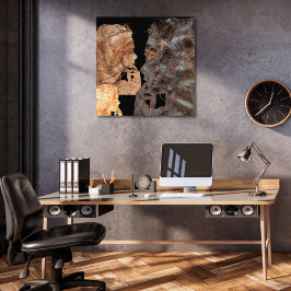 Perplex vrouwenprofiel - Hout Foto Afdruk