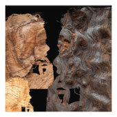 Perplex vrouwenprofiel - Hout Foto Afdruk (Voorkant)