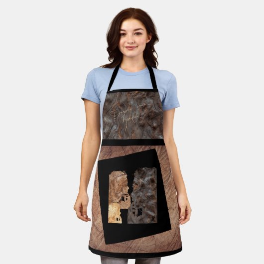Perplex vrouwenprofiel - hout schort (Gedragen)