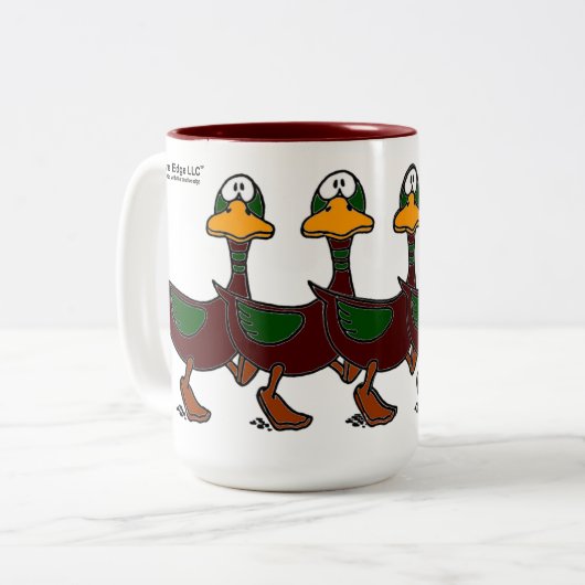 Perplexed Ducks Coffee Mok (Voorkant links)
