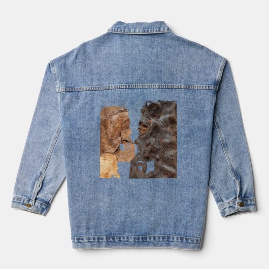 Perplexed vrouw profiel - Hout Denim Jacket (Achterkant)