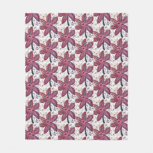 Perpule Lilium Orientale Fleece Deken (Voorkant)