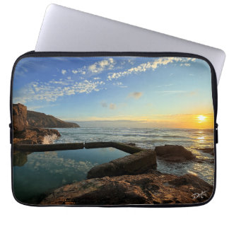 Perranporth Beach Pool at Sunset Laptop Sleeve
