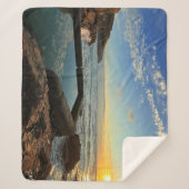 Perranporth Beach Pool bij zonsondergang Sherpa Deken (Voorkant)