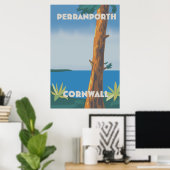 Perranporth Cornwall reisposter Poster (Thuiskantoor)