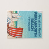 Perranporth strand Oude poster van de kust Legpuzzel (Horizontaal)