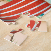 Perranporth strand Oude poster van de kust Legpuzzel (Zijkant)