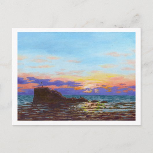 Perranporth strand zonsondergang briefkaart (Voorkant)