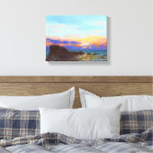 Perranporth strand zonsondergang canvas afdruk (Insitu (Slaapkamer))