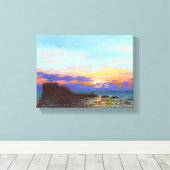 Perranporth strand zonsondergang canvas afdruk (Insitu (Houten vloer))
