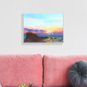 Perranporth strand zonsondergang canvas afdruk (Insitu (Woonkamer))