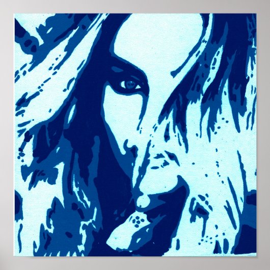 Perrie Blue Pop Art Poster (Voorkant)
