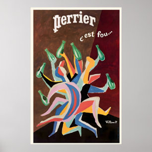 Perrier Retro Vintage Voedsel- en Drankposter Poster