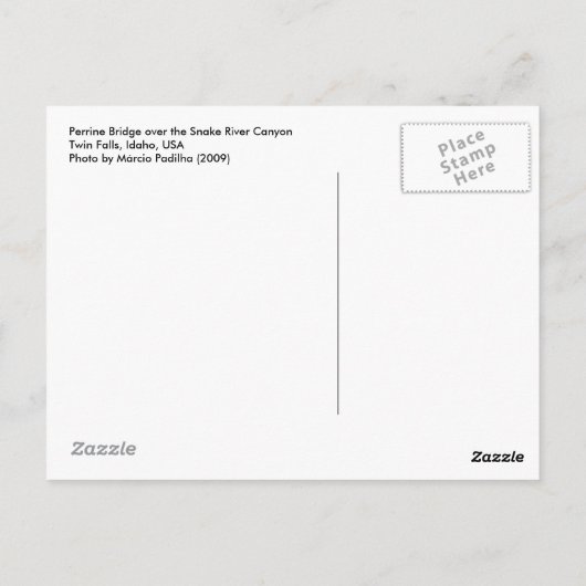 Perrine Bridge over de Snake River Canyon Briefkaart (Achterkant)