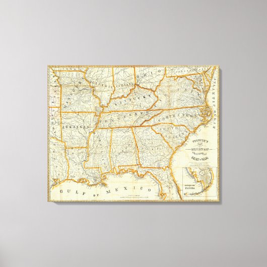 Perrine's nieuwe topografische oorlogskaart canvas afdruk (Voorkant)