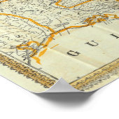 Perrine's nieuwe topografische oorlogskaart poster (Hoek)