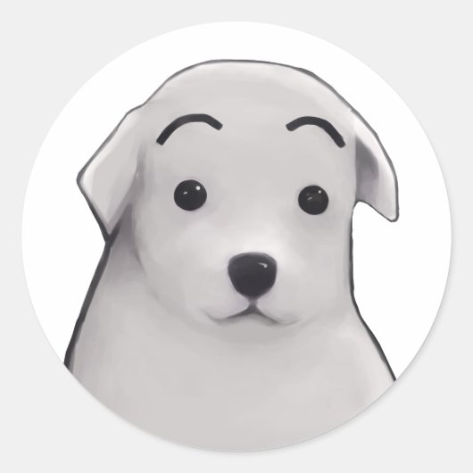 Perrito sorprendido ronde sticker (Voorkant)