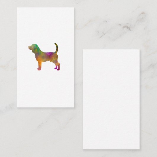 perro beagle silueta en acuarela visitekaartje (Voorkant / Achterkant)