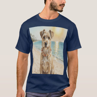 Perro con collar de caracolas  t-shirt
