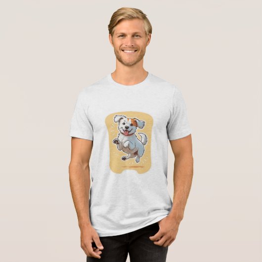 Perro Feliz Tri-Blend Shirt (Voorkant volledig)