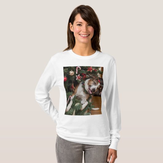 Perro Festivo: Listo para el Árbol T-shirt (Voorkant volledig)