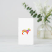 perro french bulldog silueta en acuarela visitekaartje (Staand voorkant)