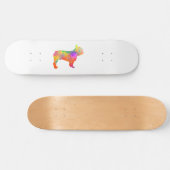 perro french bulldog silueta persoonlijk skateboard (Horizontaal)