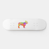 perro french bulldog silueta persoonlijk skateboard (Horizontaal)